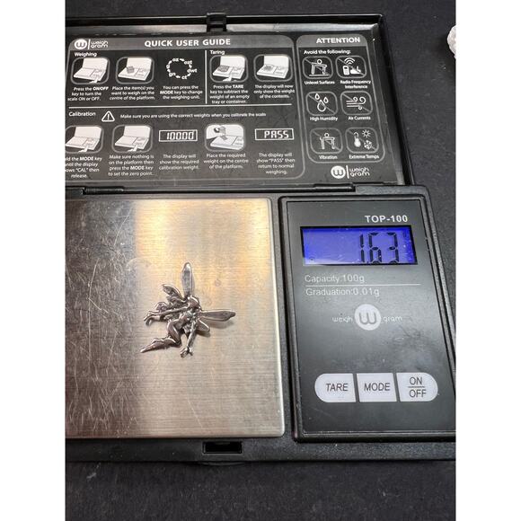 Vintage Sterling Silver Fairy Pendant | Estate Figural Charm - Picture 8 of 9